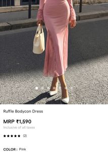 Elegant Pink Lace Trimmed Dress