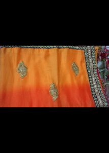 Beautiful Ombre Saree with Mirror Work