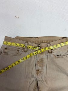Tan Straight Leg Denim Jeans