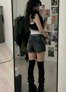 Dark Charcoal Wash Denim Shorts
