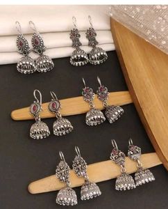 Elegant Oxidised Jhumka Earrings