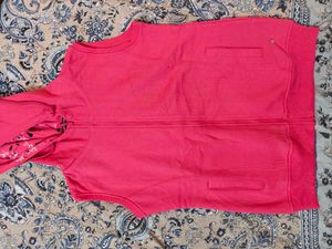Monte carlo pink sleeveless hooded sweatshirt