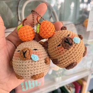Adorable Crochet Capybara Keychain Pair