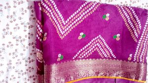 Elegant Purple Bandhani Saree
