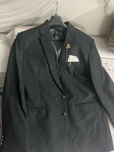 Men's Black Textured Blazer