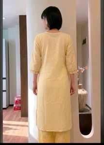 Chic Yellow Embroidered Kurta Set