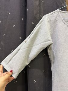 Solid Grey Cotton Kurta