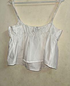 White Lace-Up Camisole Top