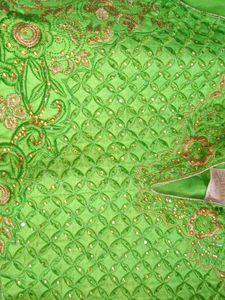 Green Embroidered Ethnic Gown