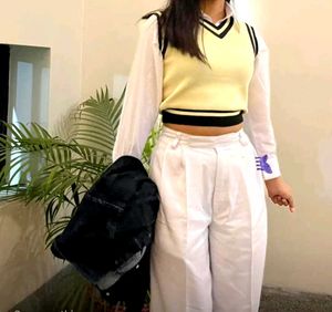 Vintage Style Sweater Vest and Shirt Set