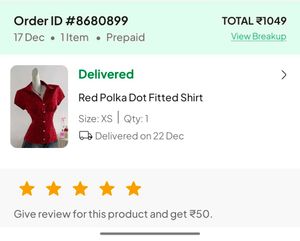 Retro Cherry Dot Button-Up Top