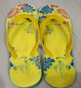 Yellow Floral Flip Flops