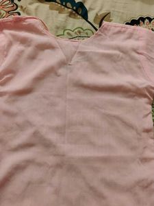 Light Pink Tie-Neck Kurta