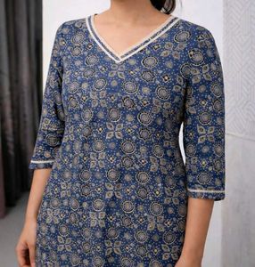 Blue Printed Kurta
