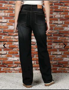 New Trendy Black Wide Leg Jeans