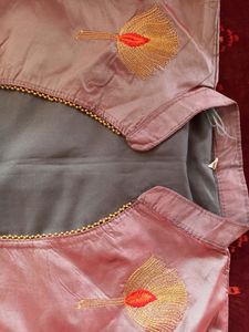 🍑 Peach &amp; Grey Ethnic Designer Gown 🍑
