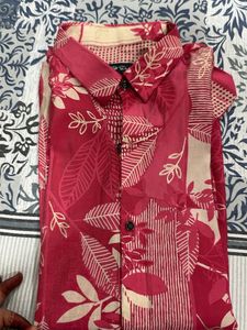 Men's Pink Floral Print Shirt