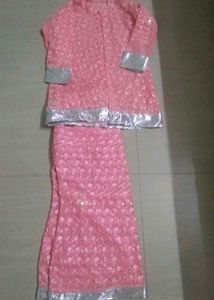 Pink Sequined shrug with Palazzo