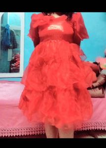 RED TUELLE FROCK💗