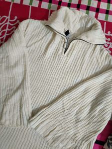 Viral Cream Knit Half-Zip Pullover