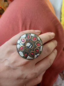 Bohemian Turquoise &amp; Gold mosaic Ring