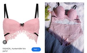 Hunkemoller Pink Lace Bra & Panty Set