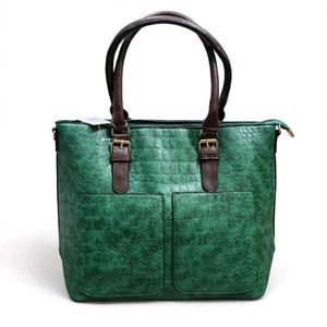 Chic Black Croc-Embossed Tote Bag