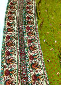Gujarati work saree on badni print With Blouse