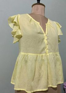 Yellow Ruffle Mango Top