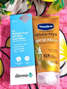 The Derma Co Face Wash & Vaseline Sunscreen