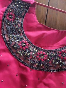 Beautiful pinkish red Kurta Set with Dupatta