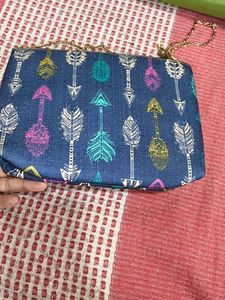 Boho Arrow Print Clutch with Chain