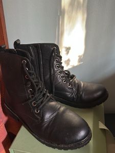 Black Lace-Up Ankle Boots