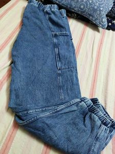 Denim Blue Cargo Joggers