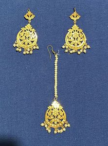 Punjabi Traditional Maang Tikka & Earrings Set