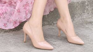 Elegant Nude Patent Leather Stilettos