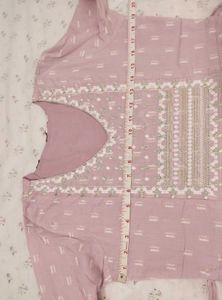 Embroidered Pink frock style Kurta