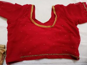 Elegant Red Embroidered Blouse