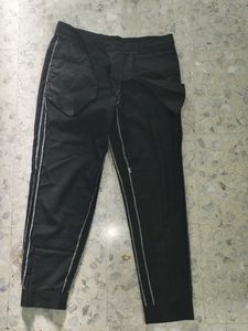 Stylish Black Pants with Contrast Stitching