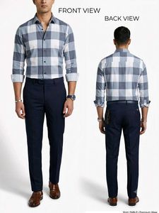 Men's Premium Shirt &amp; Navy Trouser Set
