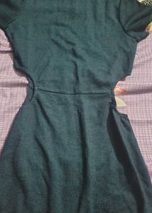 Dark Blue Grey Cutout Mini Dress