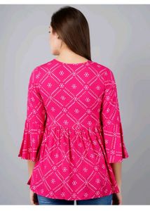 Beautiful Pink Printed Kurti/Top