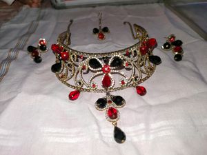 Necklace With Red And Black Beads