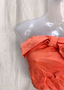 Orange Bow Bandeau Top