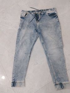 men's Light Wash Denim Joggers