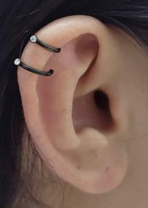 set of 6 black contemporary earcuffs