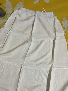 White Long Ethnic Skirt