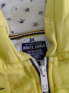 Men's Yellow Graphic Zip-Up Hoodie
