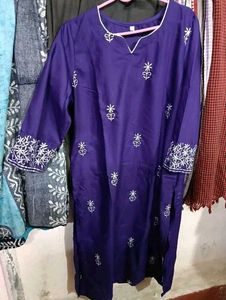 Purple Embroidered Kurti