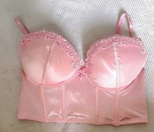 Pink Lace paded pushup corset